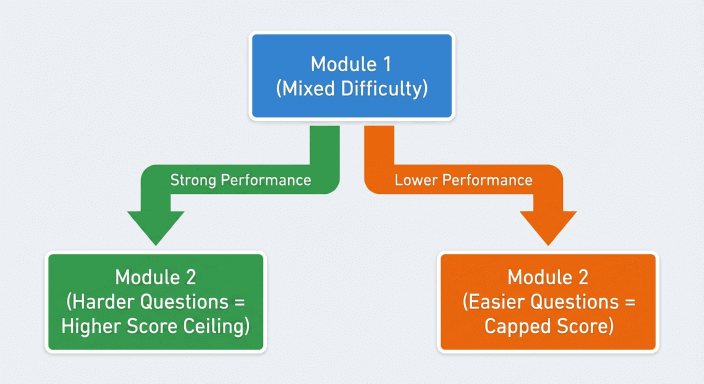 Digital SAT Adaptive Scoring Flowchart