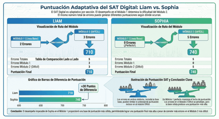 Estudio de Caso de Comparación de Puntuación SAT