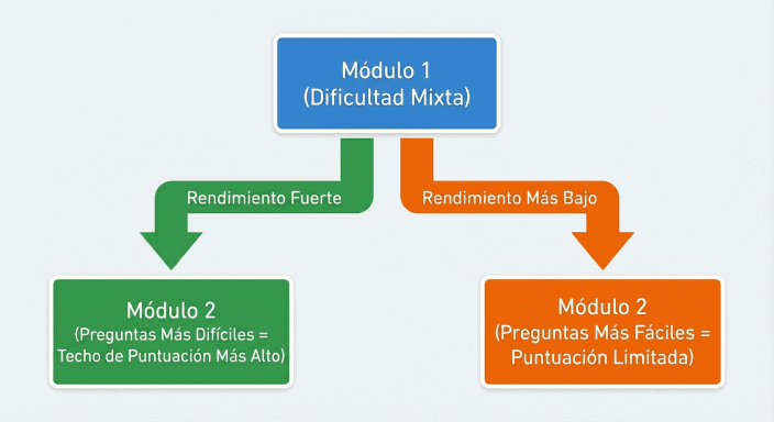 Gráfico de Flujo de Puntuación Adaptativa SAT Digital