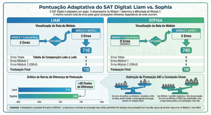 Estudo de Caso Comparação Pontuação SAT